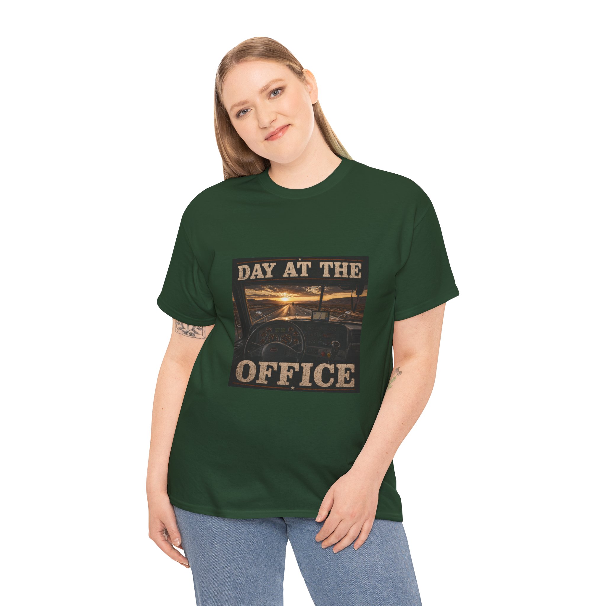 A picture of a woman wearing a tee shirt