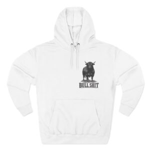 A picture of a hoodie with a bull graphic on it.